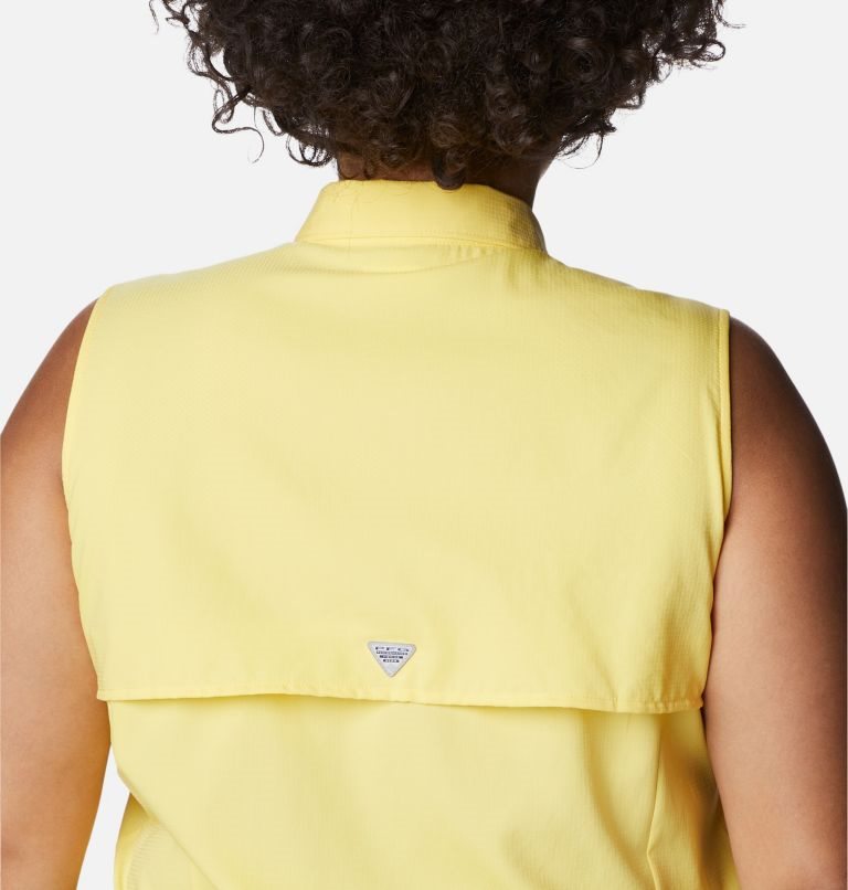 Women's Columbia PFG Tamiami Sleeveless Shirts Yellow | Plus Size CA-TA835